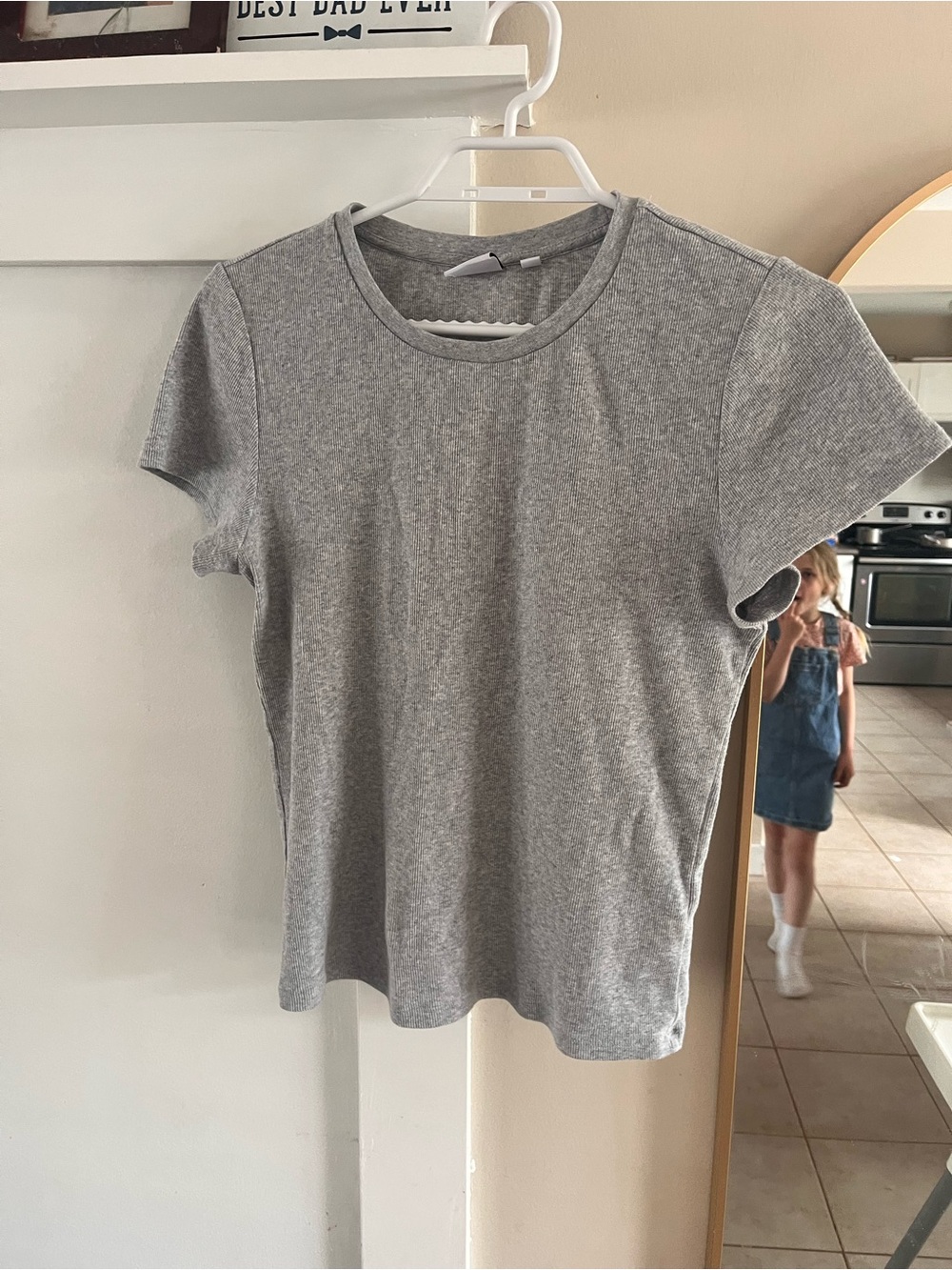 Aritzia Gray Short Sleeve Crewneck Tee